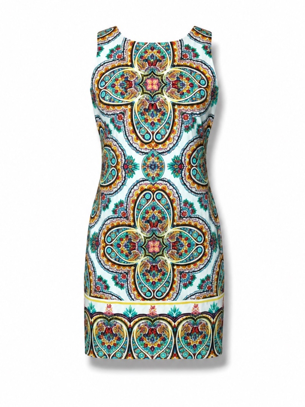 London Times Size 4 Multicolor Paisley Sleeveless Sheath Dress